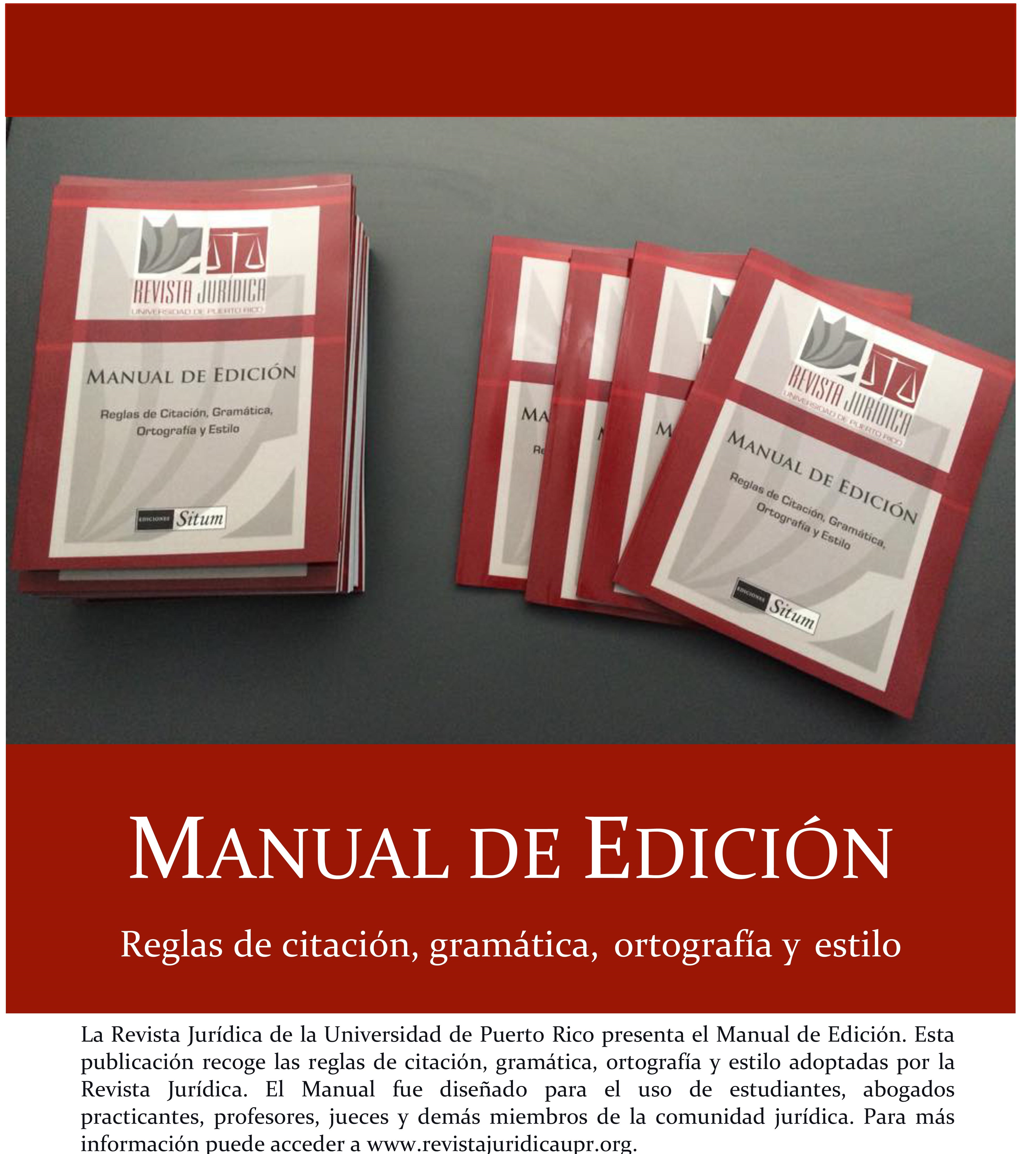 Manual de Edición de la Revista Jurídica